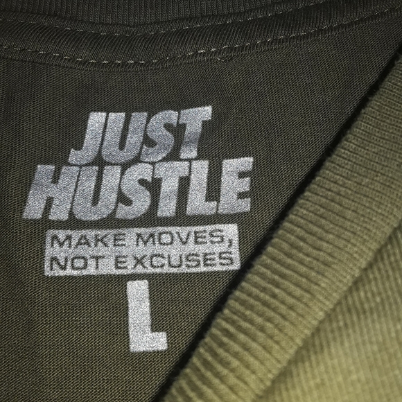 Just Hustle Olive Green T shirt Large - Picture 2 of 3
